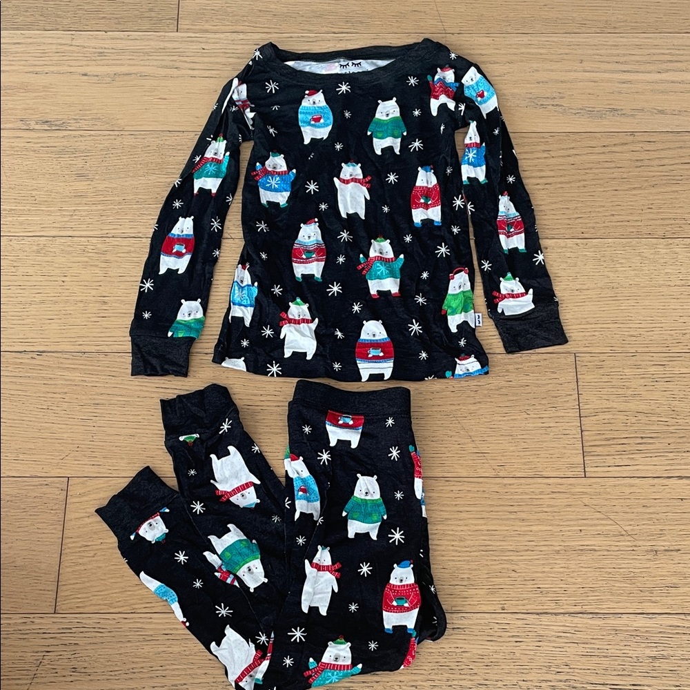 Little Sleepies Black Polar Bear Print Pajama Set Sz 3T!